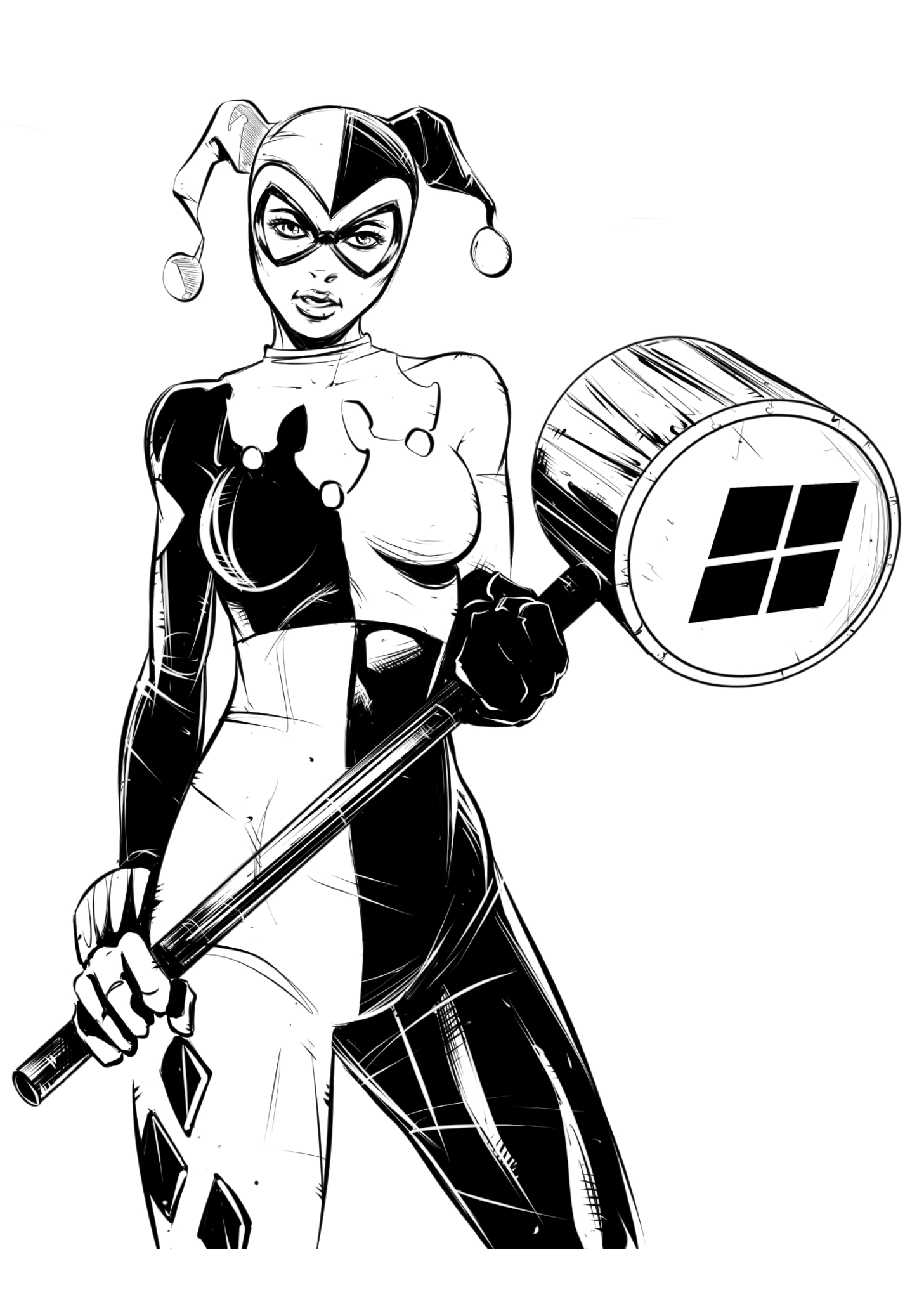 Best Collections Harley Quinn Drawing Black And White.